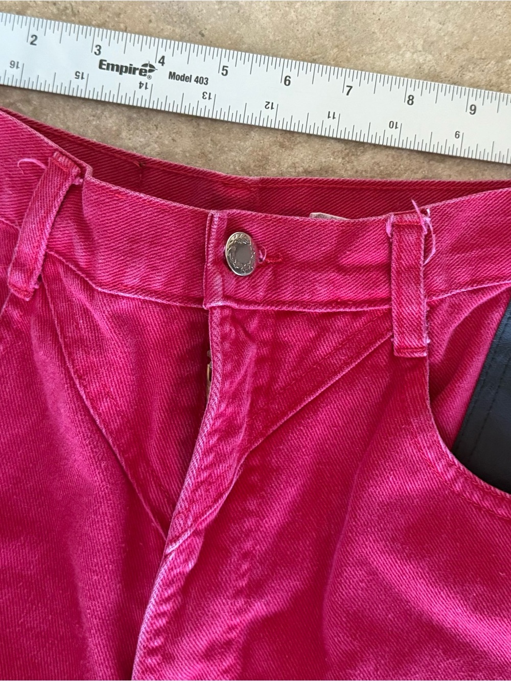 Vintage 90s Ozark Mountain Red Western Jeans – Faux Leather Trim – Straight Leg - Picture 5 of 10